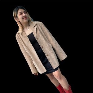 Brown suede leather jacket